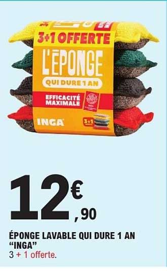 ÉPONGE LAVABLE QUI DUR 1 AN "INGA"