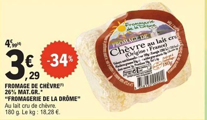 FROMAGE DE CHÈVRE 26% MAT.GR.