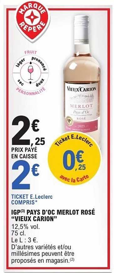 IGP PAYS D'OC MERLOT ROSÉ "VIEUX CARION"