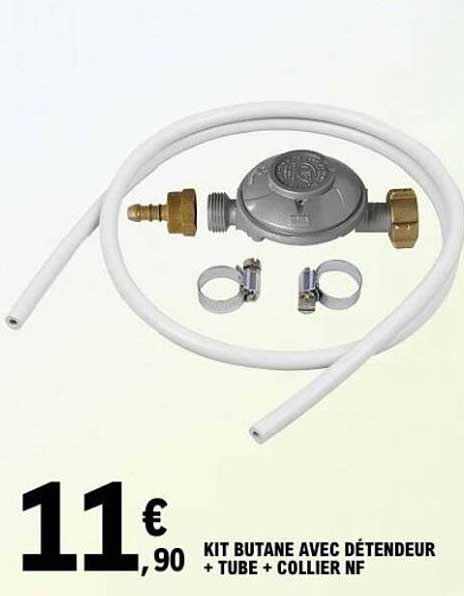 KIT BUTANE AVEC DÉTENDEUR + TUBE + COLLIER NF