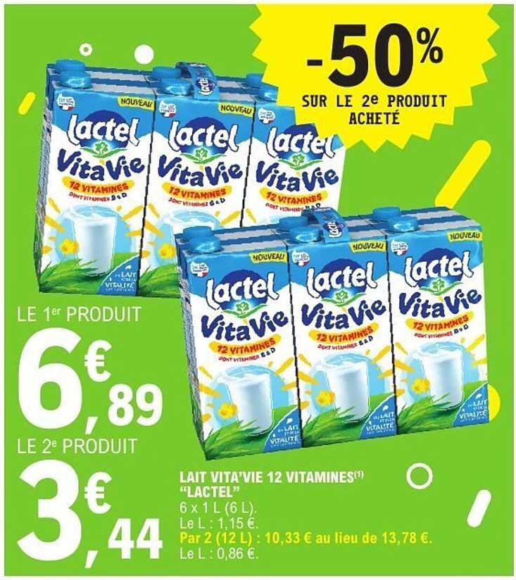 Lait Vita’Vie 12 Vitamines "Lactel"