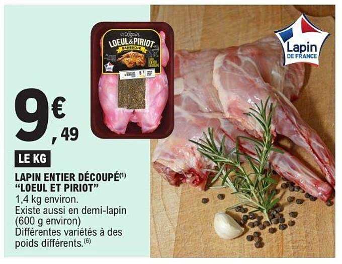 LAPIN ENTIERS DÉCOUPÉ "LOEUL ET PIRIOT"