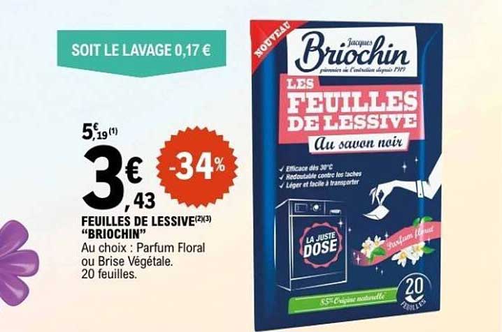 LES FEUILLES DE LESSIVE "BRIOCHIN"