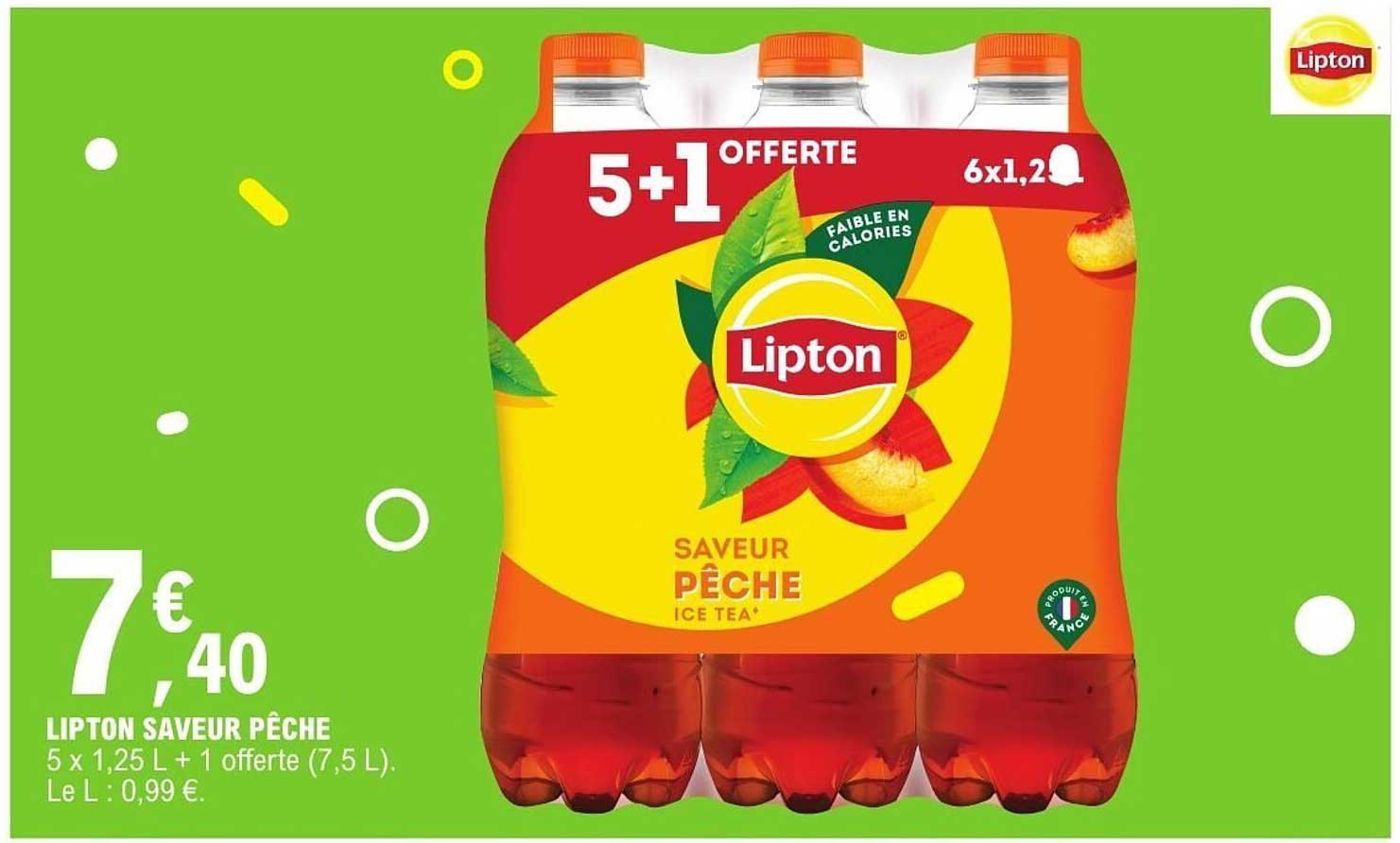 LIPTON SAVEUR PÊCHE 5 x 1,25 L + 1 offerte (7,5 L)