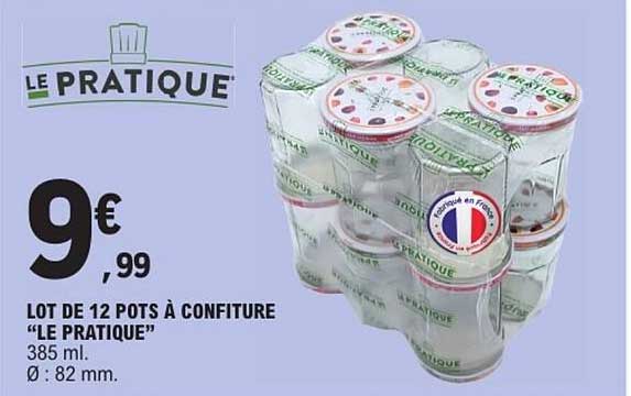 LOT DE 12 POTS À CONFITURE "LE PRATIQUE"