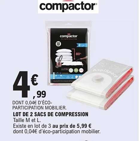 LOT DE 2 SACS DE COMPRESSION