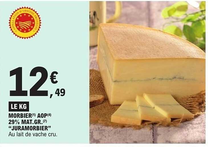 MORBIER AOP 29% MAT.GR. "JURAMORBIER" Au lait de vache cru