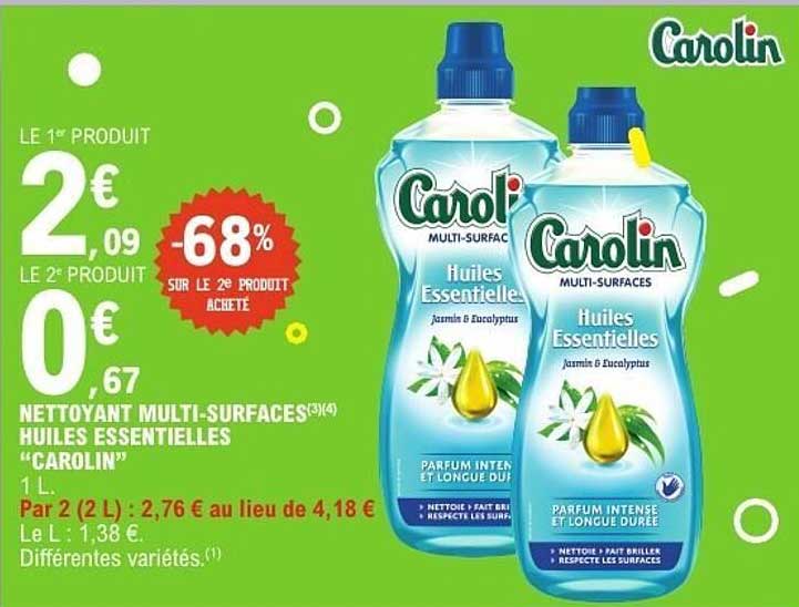 NETTOYANT MULTI-SURFACES HUILES ESSENTIELLES "CAROLIN"