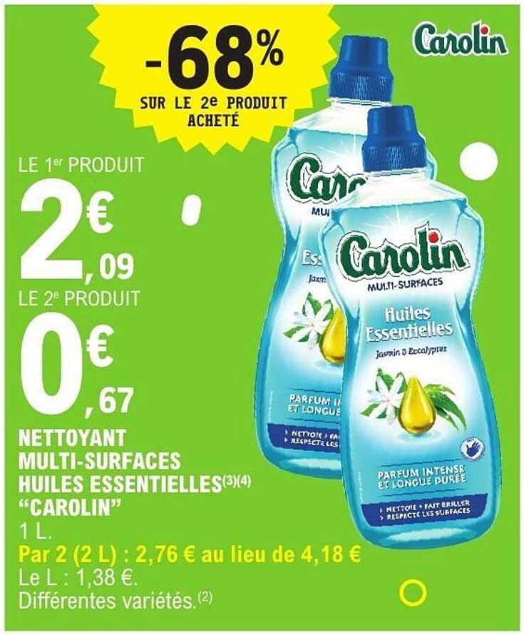 NETTOYANT MULTI-SURFACES HUILES ESSENTIELLES "CAROLIN"
