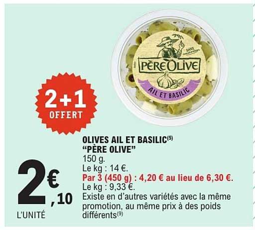 OLIVES AIL ET BASILIC “PÈRE OLIVE”