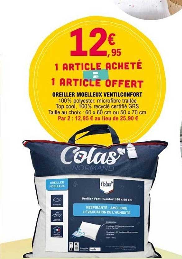 OREILLER MOELLEUX VENTILCONFORT