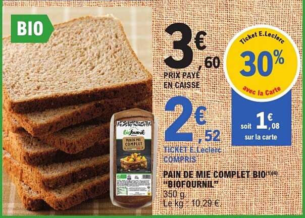 PAIN DE MIE COMPLET BIO "BIOFOURNIL"
