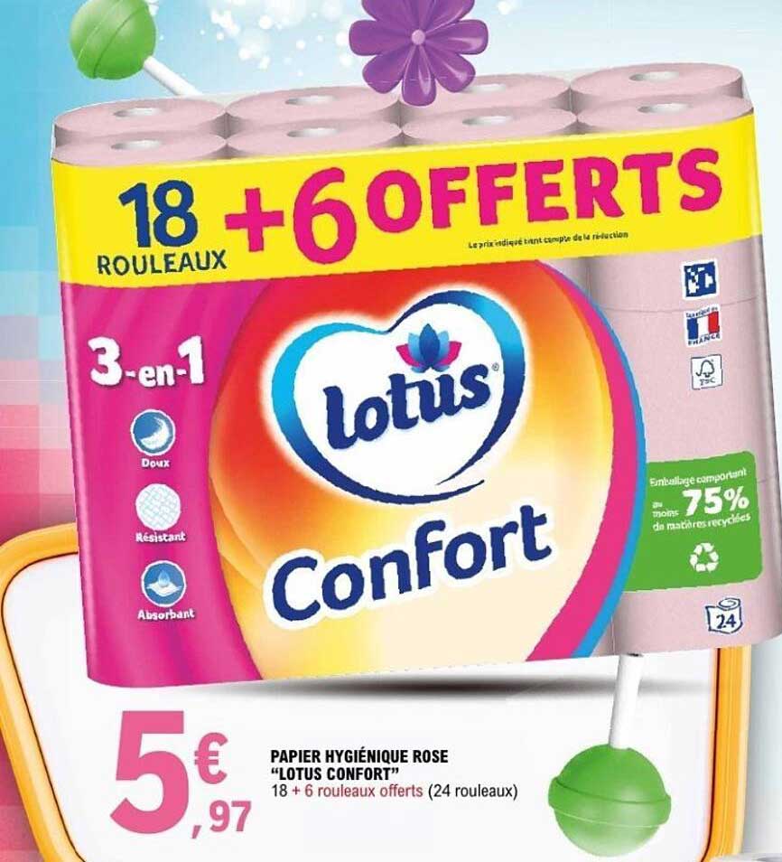 PAPIER HYGIÉNIQUE ROSE "LOTUS CONFORT"
