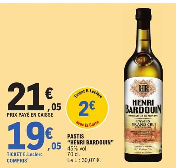 PASTIS "HENRI BARDOUIN"