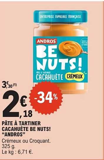PÂTE À TARTINER CACAHUÈTE BE NUTS! “ANDROS”