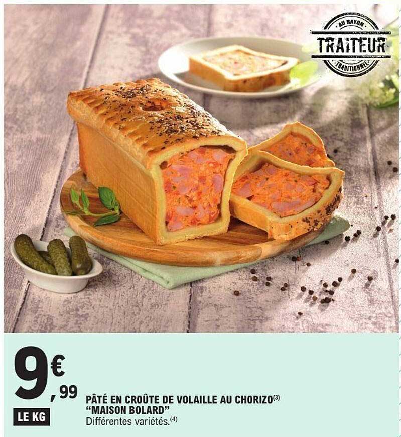 Pâté en croûte de volaille au chorizo "Maison Bolard"