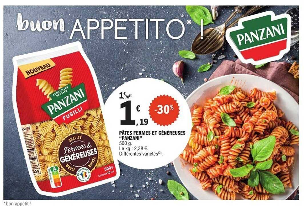 PÂTES FERMES ET GÉNÉREUSES "PANZANI"