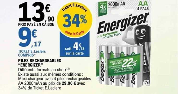 PILES RECHARGEABLES “ENERGIZER”