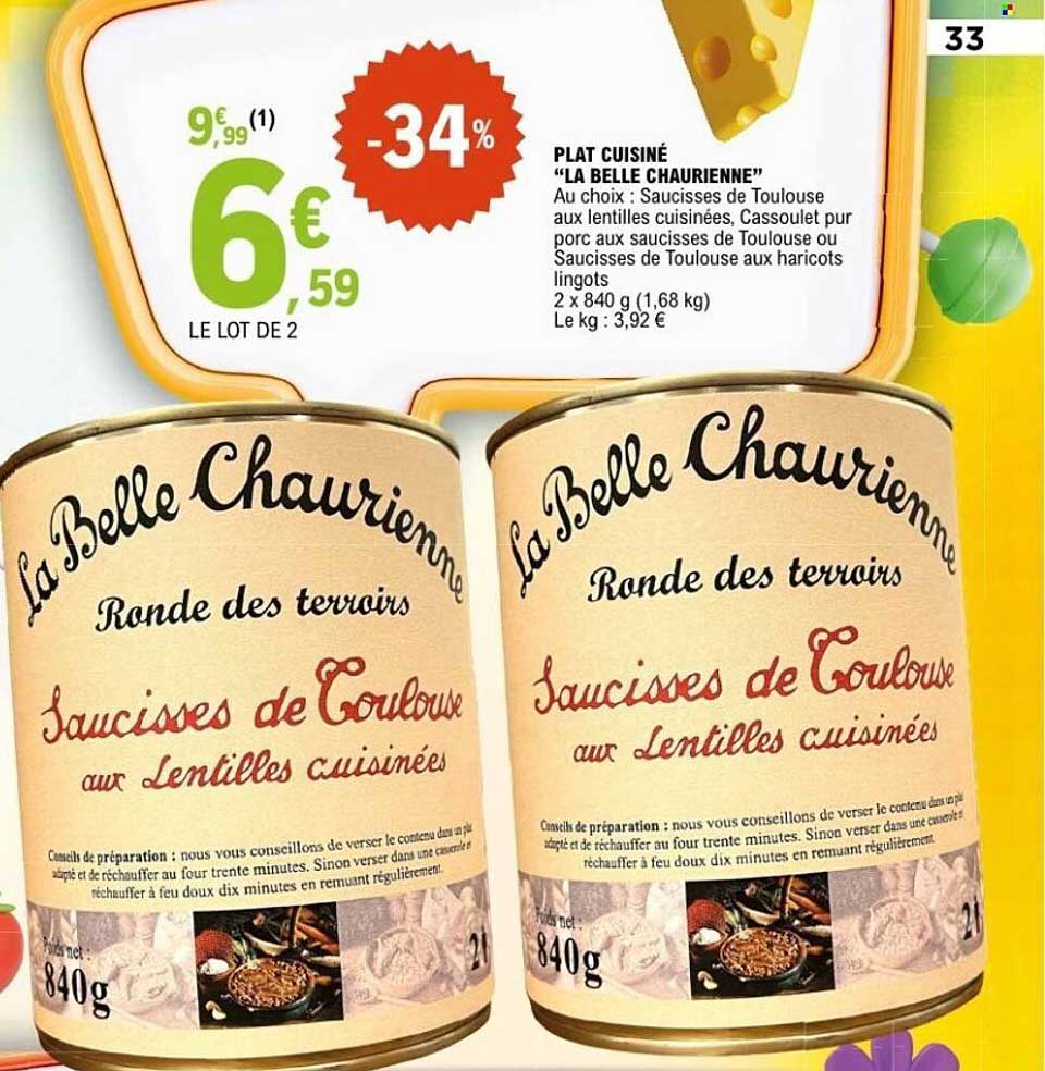 PLAT CUISINÉ "LA BELLE CHAURIENNE"