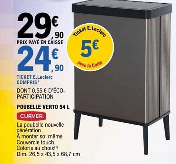 POUBELLE VERTO 54 L