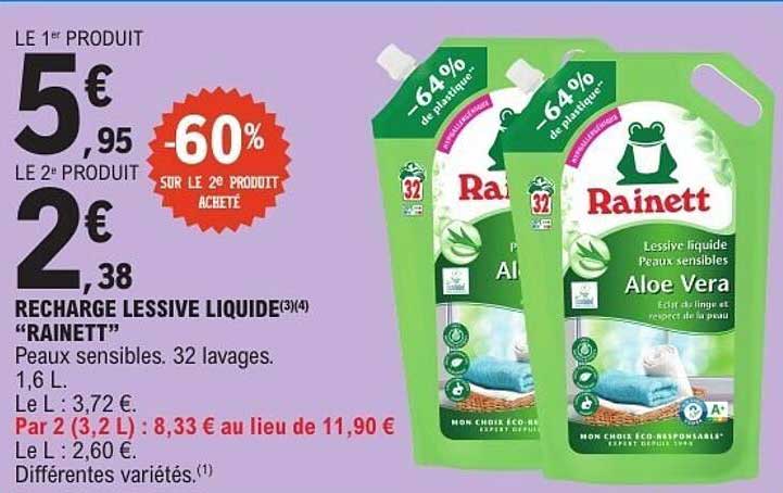 RECHARGE LESSIVE LIQUIDE "RAINETT"