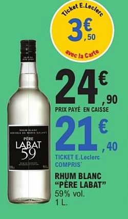 RHUM BLANC "PÈRE LABAT" 59% vol.