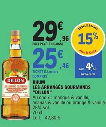 RHUM LES ARRANGÉS GOURMANDS “DILLON”