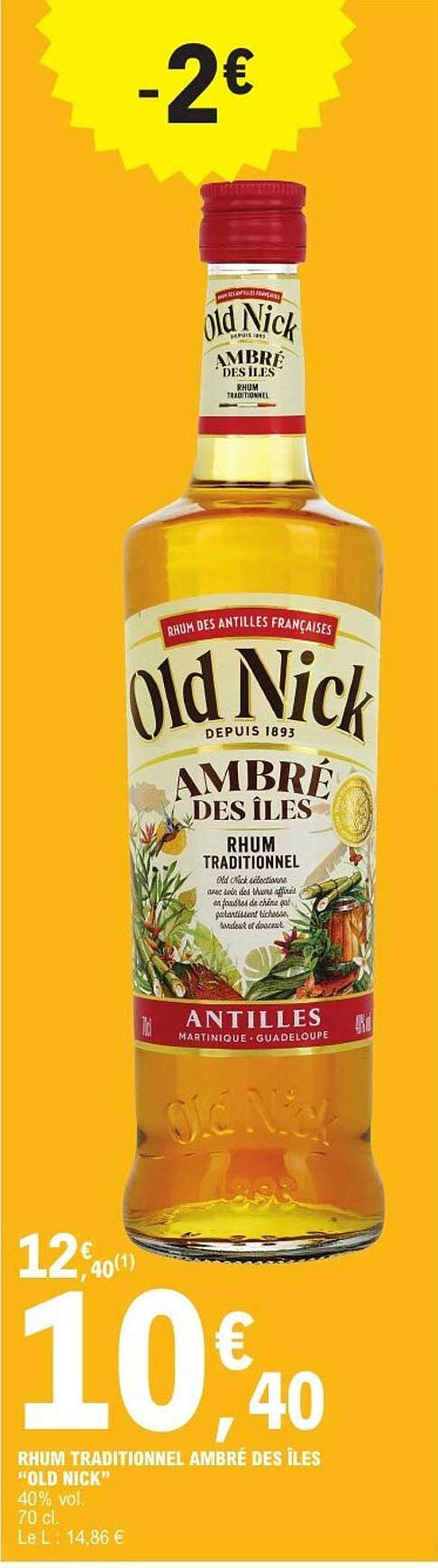 RHUM TRADITIONNEL AMBRÉ DES ÎLES "OLD NICK"
