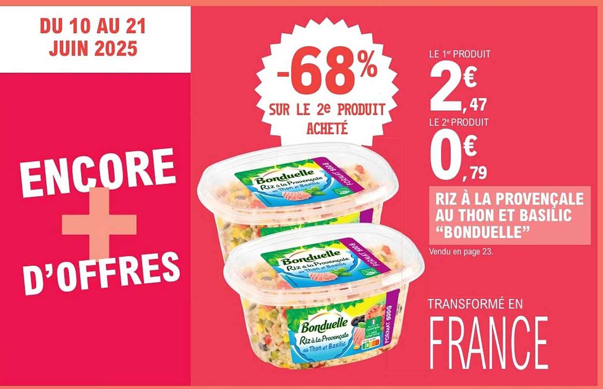 Riz à la Provençale au Thon et Basilic 'Bonduelle'