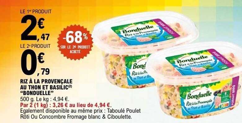 RIZ À LA PROVENÇALE AU THON ET BASILIC "BONDUELLE"