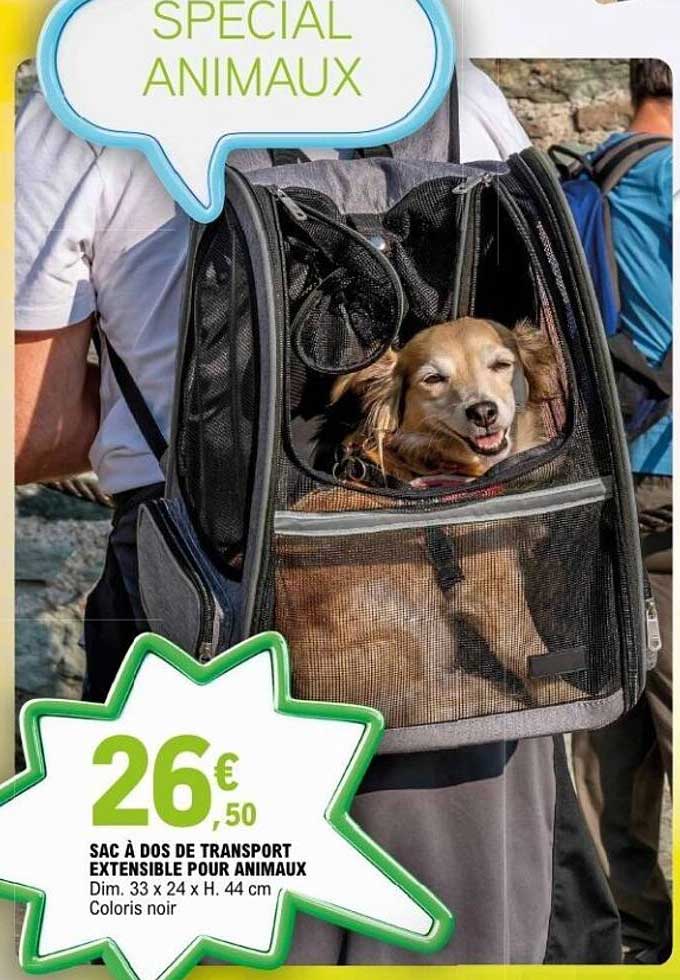 SAC À DOS DE TRANSPORT EXTENSIBLE POUR ANIMAUX