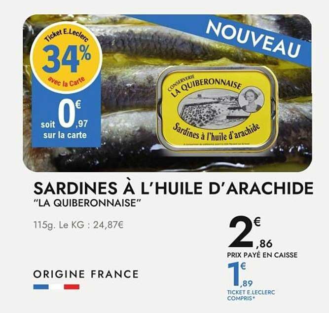 SARDINES À L'HUILE D'ARACHIDE "LA QUIBERONNAISE"