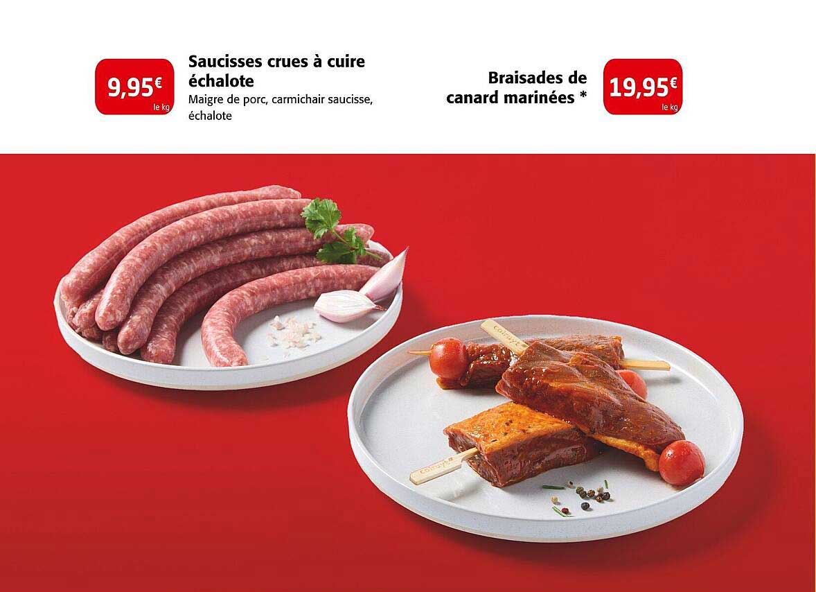 Saucisses crues à cuire échalote