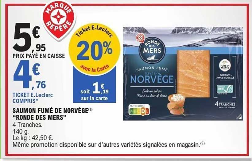 SAUMON FUMÉ DE NORVÈGE "RONDE DES MERS"