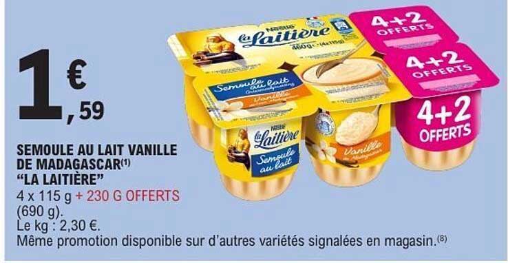 SEMOULE AU LAIT VANILLE DE MADAGASCAR "LA LAITIÈRE"