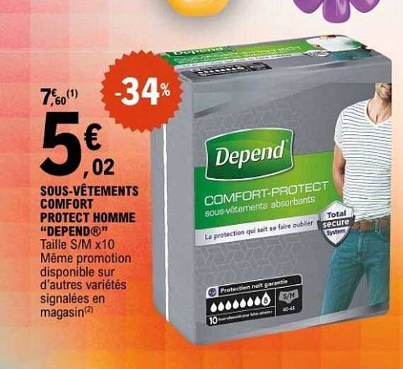 SOUS-VÊTEMENTS COMFORT PROTECT HOMME "DEPEND®"