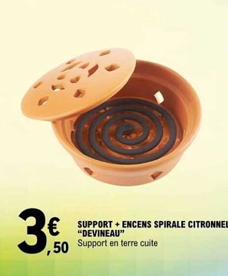 SUPPORT + ENCENS SPIRALE CITRONNEL "DEVINEAU"
