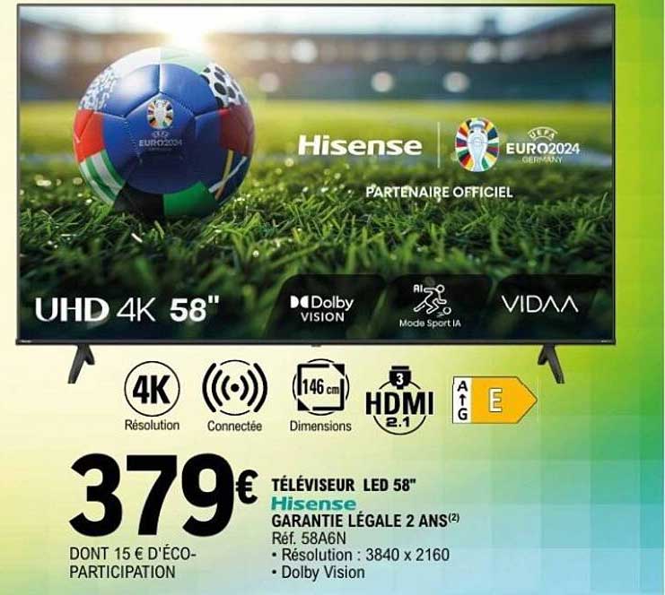 TÉLÉVISEUR LED 58" Hisense
