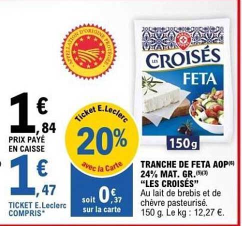 Tranche de Feta AOP "Les Croisés" 150 g