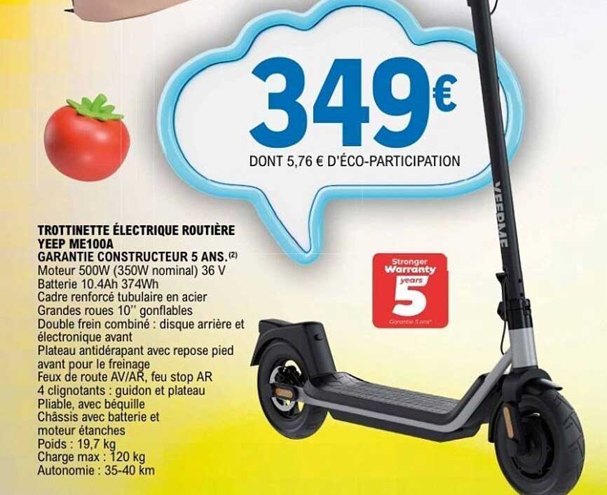 TROTTINETTE ÉLECTRIQUE ROUTIÈRE YEEP ME100A