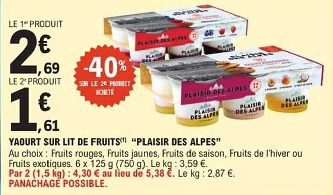 Yaourt sur lit de fruits "Plaisir des Alpes"
