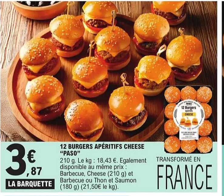 12 BURGERS APÉRITIFS CHEESE "PASO"