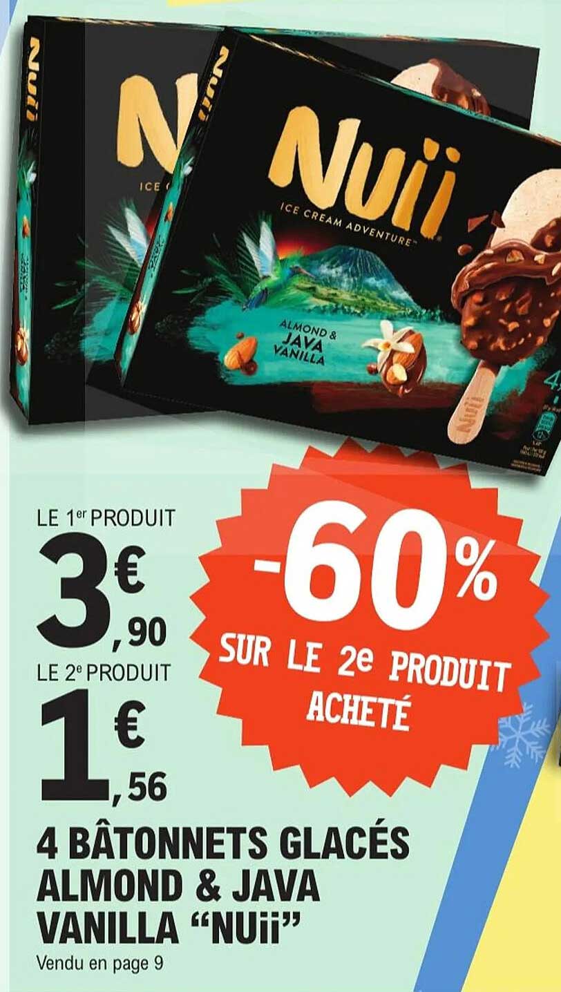 4 bâtonnets glacés Almond & Java Vanilla “Nuii”
