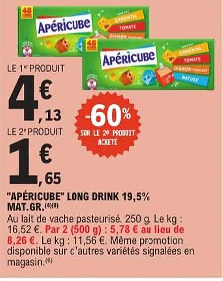 "APÉRICUBE" LONG DRINK 19,5% MAT.GR.(A9)