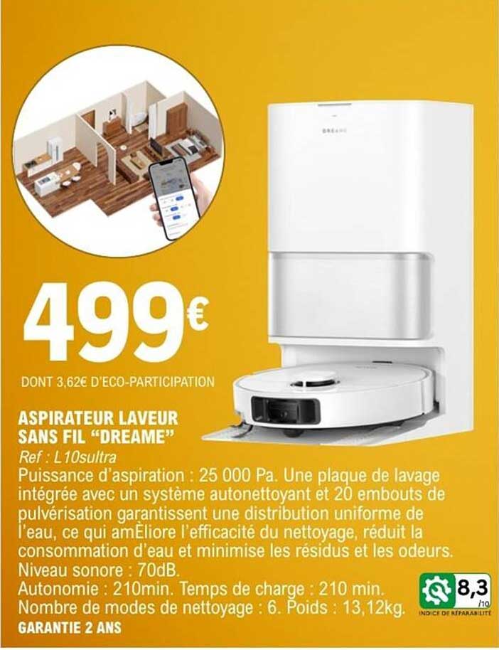 ASPIRATEUR LAVEUR SANS FIL “DREAME”