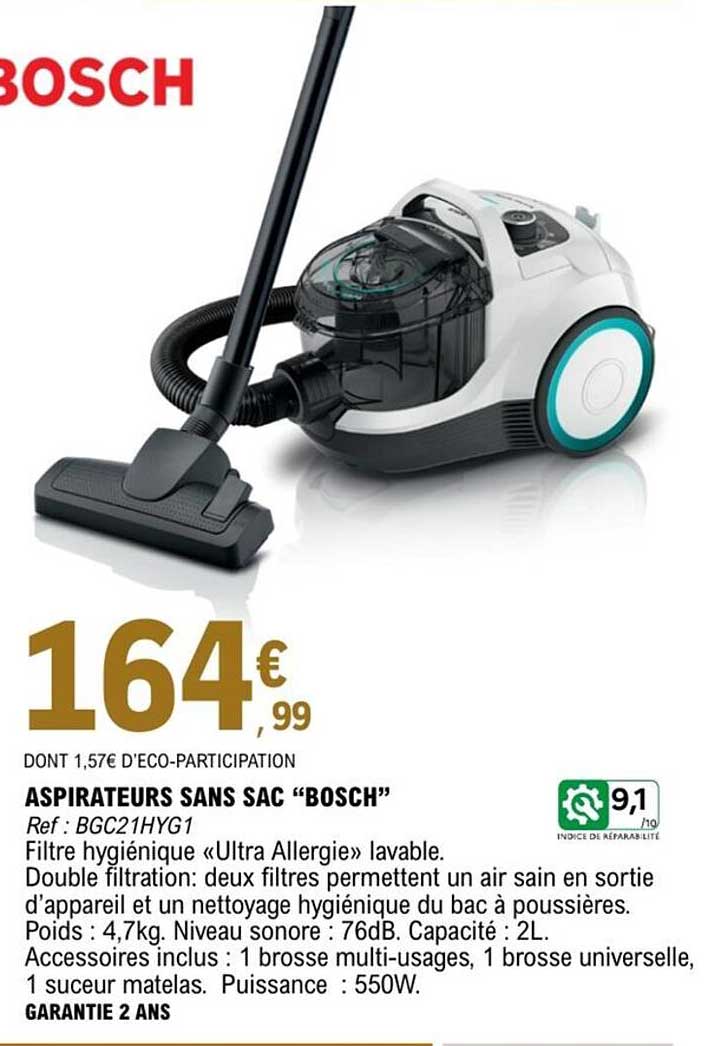 ASPIRATEURS SANS SAC “BOSCH”