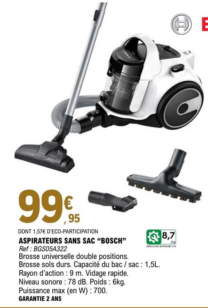 ASPIRATEURS SANS SAC “BOSCH”