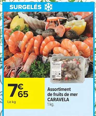 Assortiment de fruits de mer CARAVELA 1 kg.