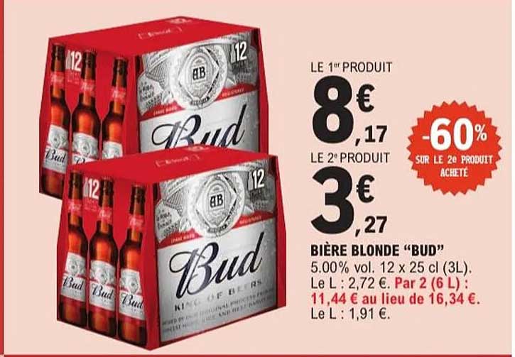 BIÈRE BLONDE "BUD"