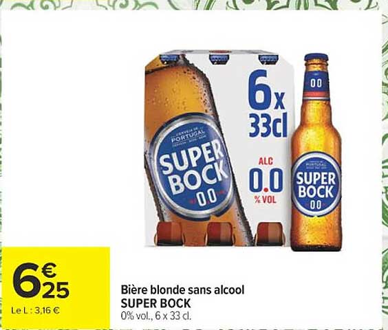 Bière blonde sans alcool SUPER BOCK